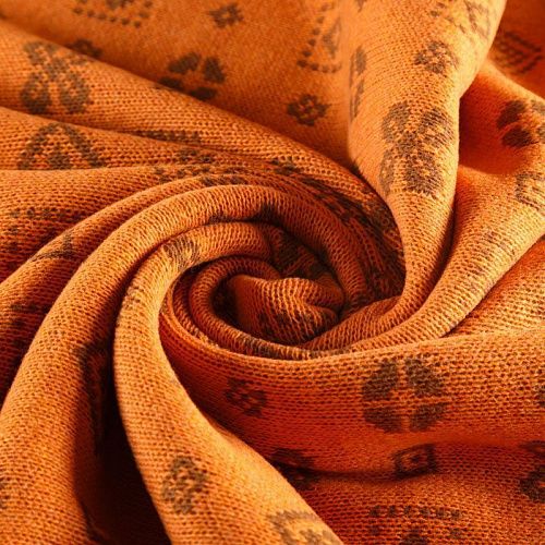 Трикотаж 2-х сторонний вязаный 056-05815 оранжево-коричневый