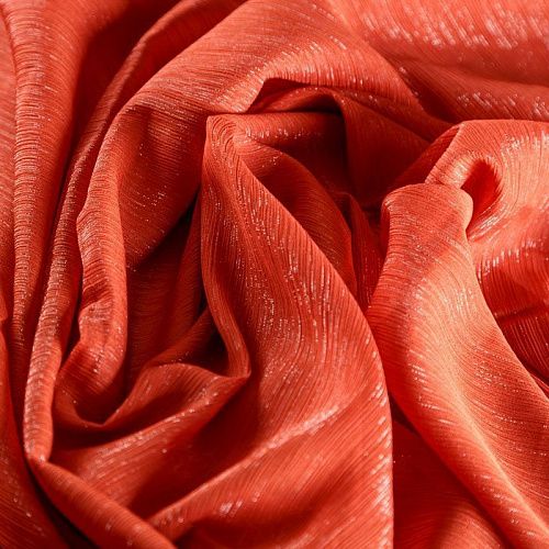 Шифон-жатка с люрексом 068-07207 терракотовый однотонный