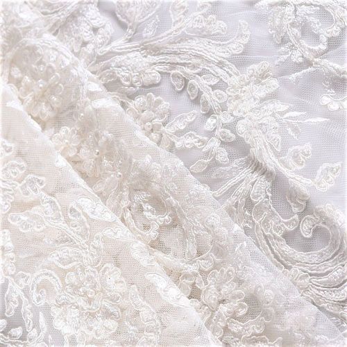 Гипюр с бисером 012-09110