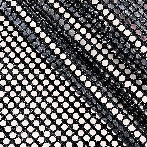 Трикотаж с пайетками 056-11079 черный/серебро