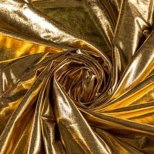 Трикотаж лазер К33-963 темное золото однотонный