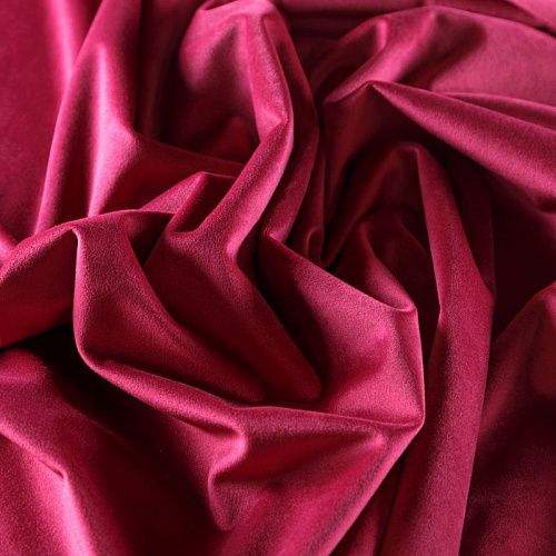 Ткань портьерная бархат h-300 см 09-02-04507 темно-малиновый однотонный