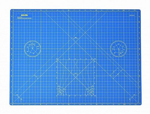 Коврик раскройный двухсторонний ALFA 60х45 см AF-A2Blue синий