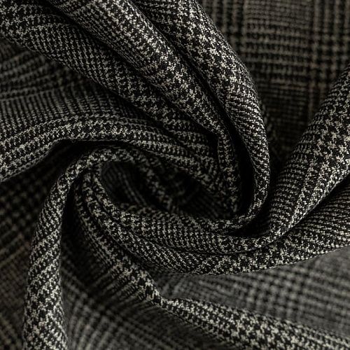 Ткань костюмная К36-159 черно-белый принтованный