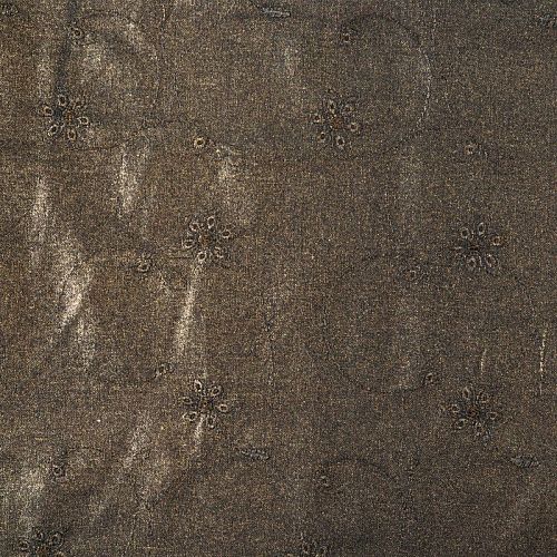 Лен натуральный с вышивкой и напылением 035-07918 бронзовый