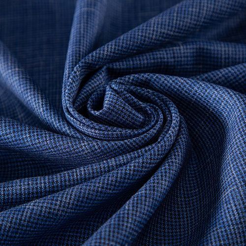 Ткань костюмная 025-19981 сине-голубой клетка