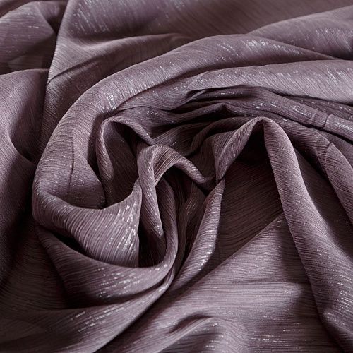 Шифон-жатка с люрексом 068-07211 серо-коричневый однотонный