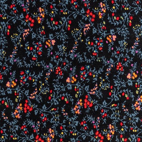 Вельвет К19-578 черный принтованный