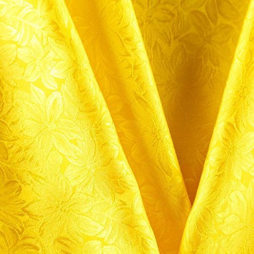Шелк натуральный 064-08660 ярко-желтый жаккардовый