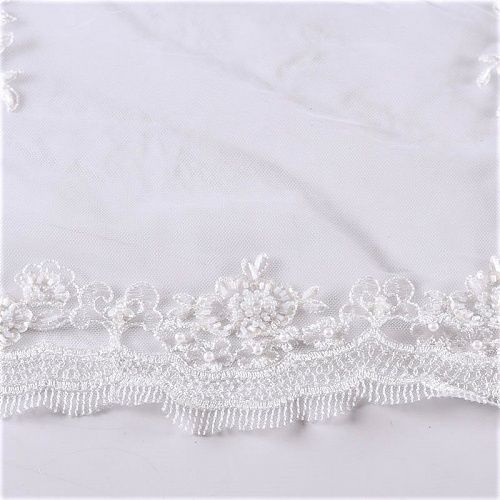 Гипюр с бисером 012-09112