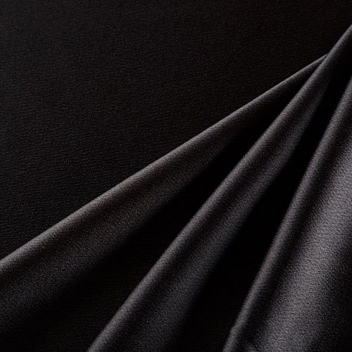 Кади креп-атлас 001-06581 черный однотонный