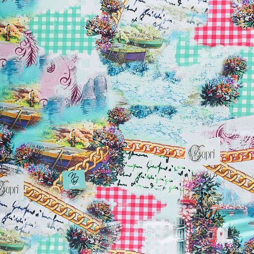 Лайкра 005-05961 белый принтованный