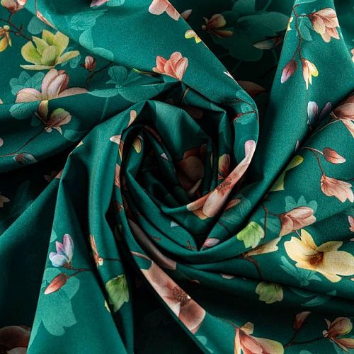 Вискоза "Лоренцо" К33-488 темно-зеленый принтованный