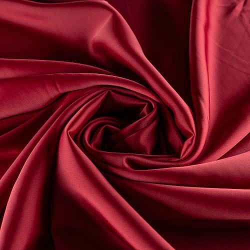 Креп-сатин К33-843 бордовый однотонный