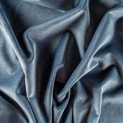 Ткань портьерная бархат 529-02-143 серо-голубой однотонный