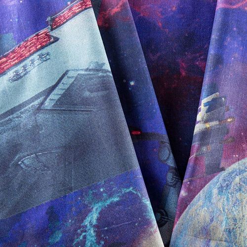 Перкаль 007-03498 синий принтованный