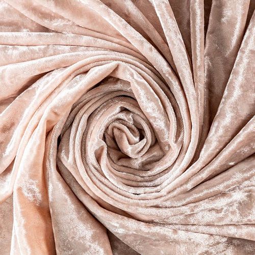 Бархат крэш К33-662 пудровый однотонный