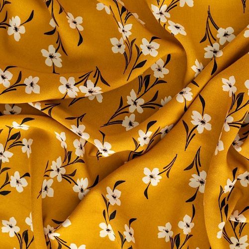 Штапель К33-207 тыквенный принтованный