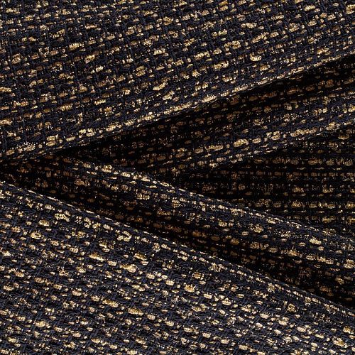 Твид шанель 052-01106 черно-золотой