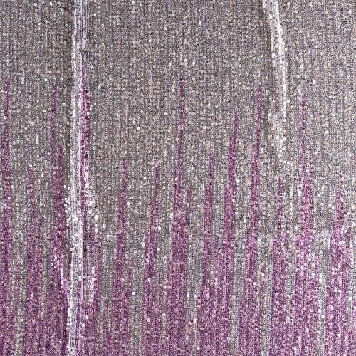Ткань с пайетками К33-528 серебристо-сиреневый
