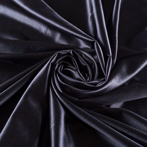 Шелк натуральный К15-1207 иссиня-черный однотонный