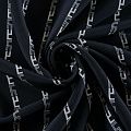Крепдешин натуральный 028-11941 черный принтованный