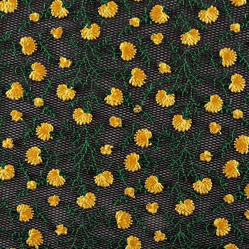 Неопрен-сетка 038-03718 черный с вышивкой