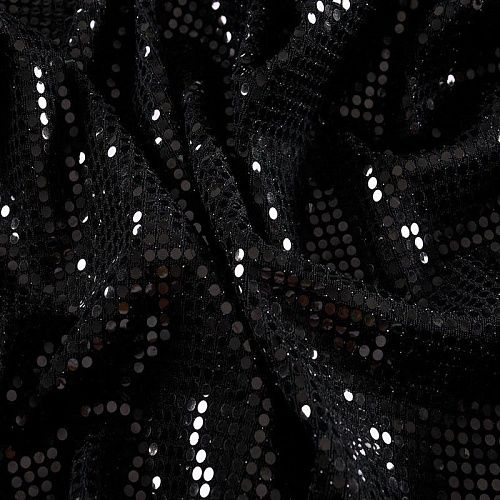 Трикотаж с пайетками 056-11081 черный