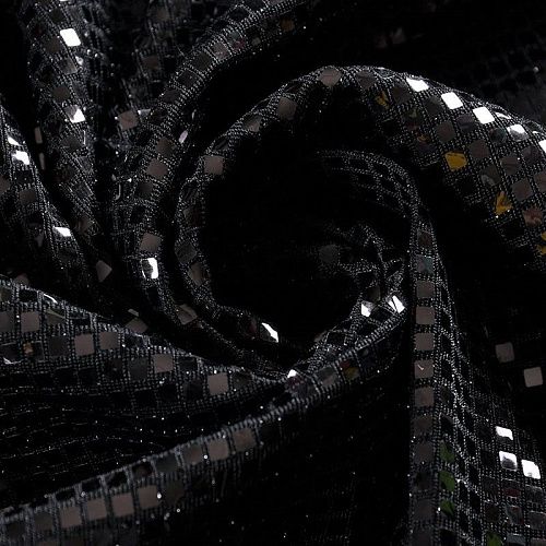 Трикотаж с пайетками 056-11077 черный