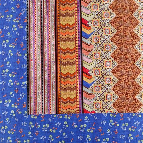 Лайкра 005-05966 синий принтованный