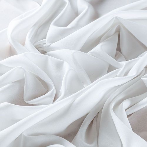 Крепдешин синтетический 029-07348 белый однотонный