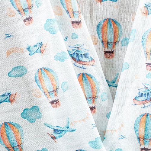 Муслин 063-03494 белый принтованный