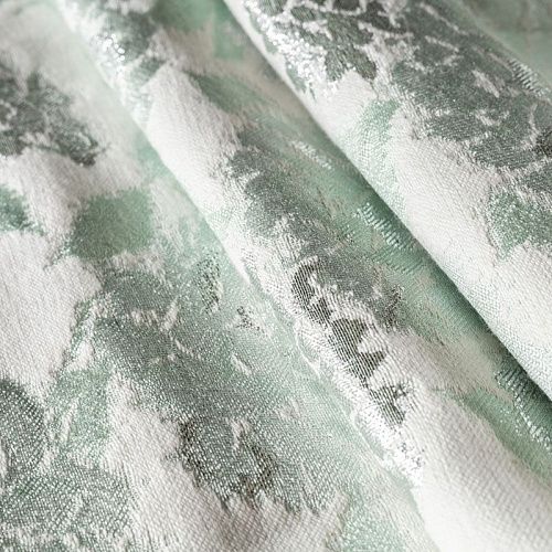 Жаккард с люрексом К01-391 серебристо-мятный