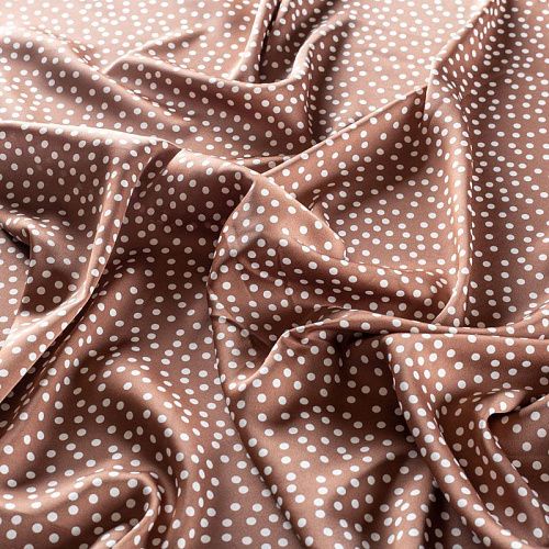 Шелк синтетический 065-01311 светло-коричневый принтованный