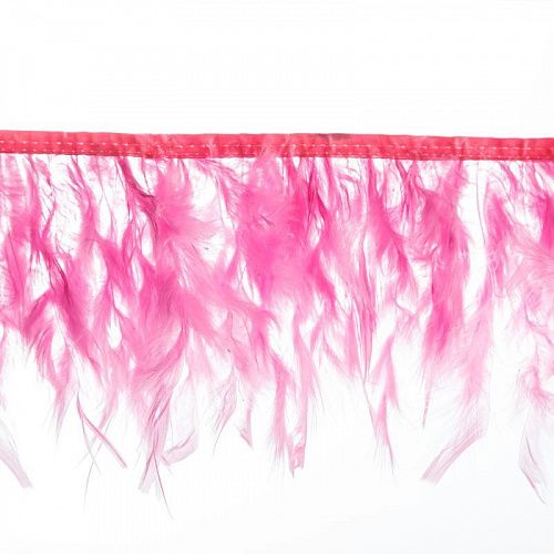 Перо на тесьме 10-16 см 763-ярко-розовый 