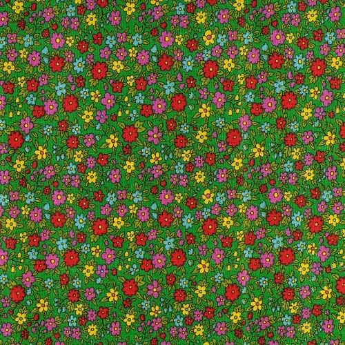 Бязь 007-00696 зеленый принтованный