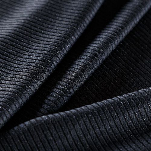 Трикотаж-лапша 056-03421 черный однотонный