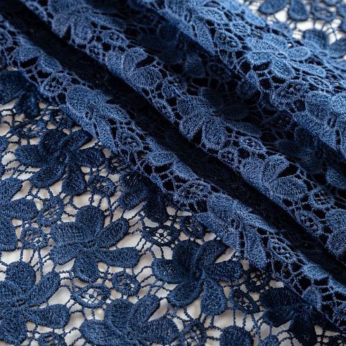 Гипюр-макраме К21-1074 темно-синий