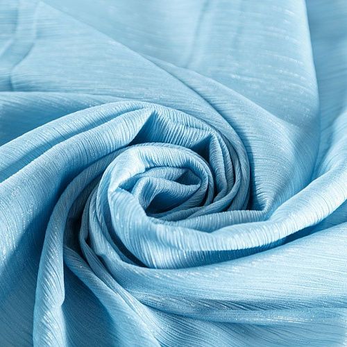 Шифон-жатка с люрексом 068-07216 серо-голубой однотонный