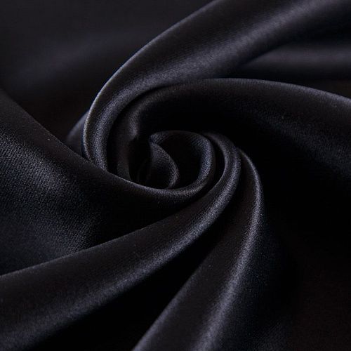 Ткань портьерная L-300 см негорючая блэкаут 10-02-13699 черный однотонный