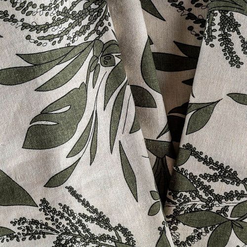 Лен натуральный К36-109 экрю принтованный