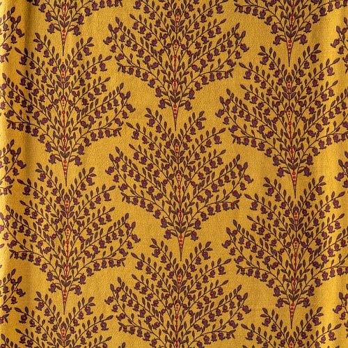 Креп К36-115 горчичный принтованный