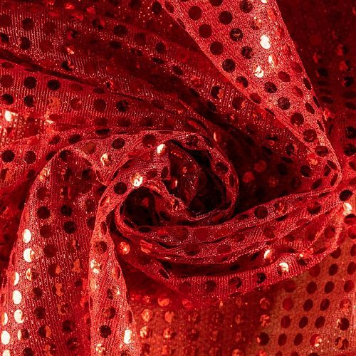 Пайетки на трикотаже К33-1019 красный 