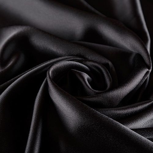 Кади креп-атлас 001-06581 черный однотонный