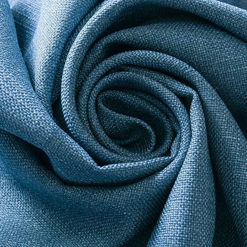 Ткань портьерная лен h-300 см 05-02-11502 сине-голубой деним однотонный