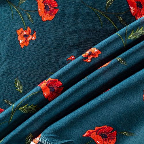 Креп-шифон жатка 027-01295 петроль принтованный