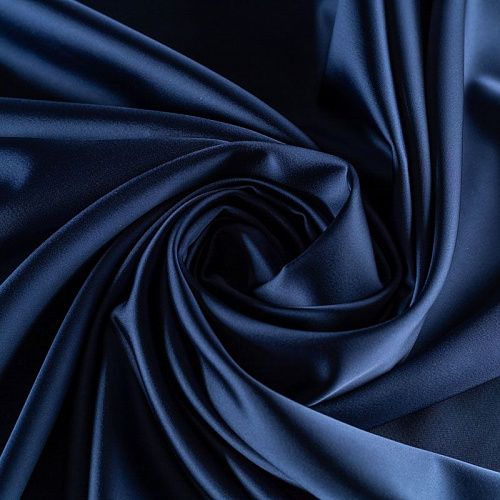 Сатин стрейч К33-559 темно-синий однотонный