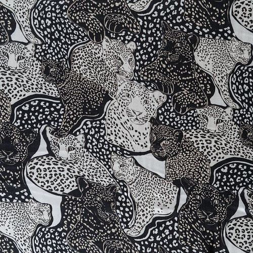 Шелк-штапель 069-08610 черный принтованный