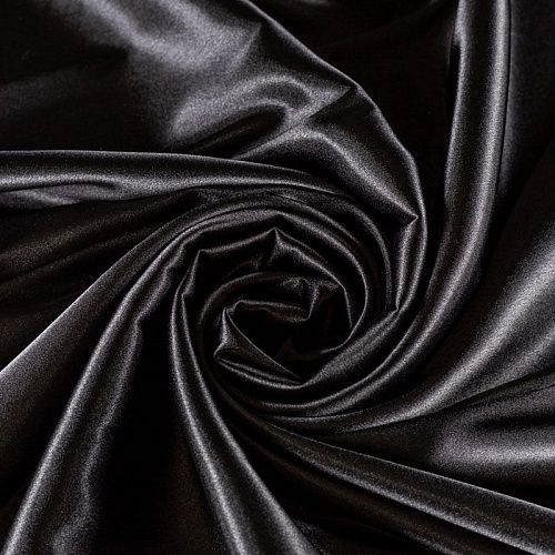 Креп-сатин К33-797 черный однотонный